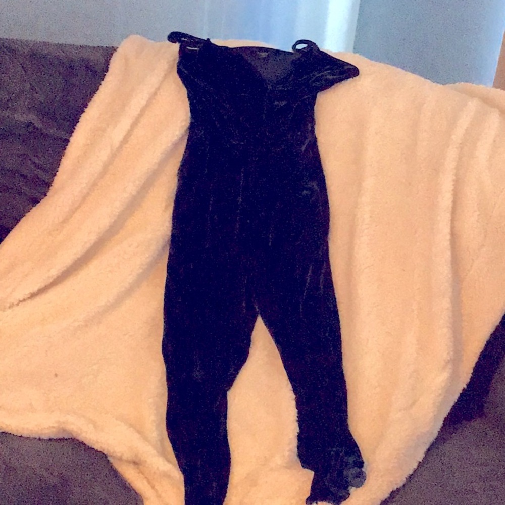 Crush Blue VELVET JUMPSUIT with adjustable straps Size M